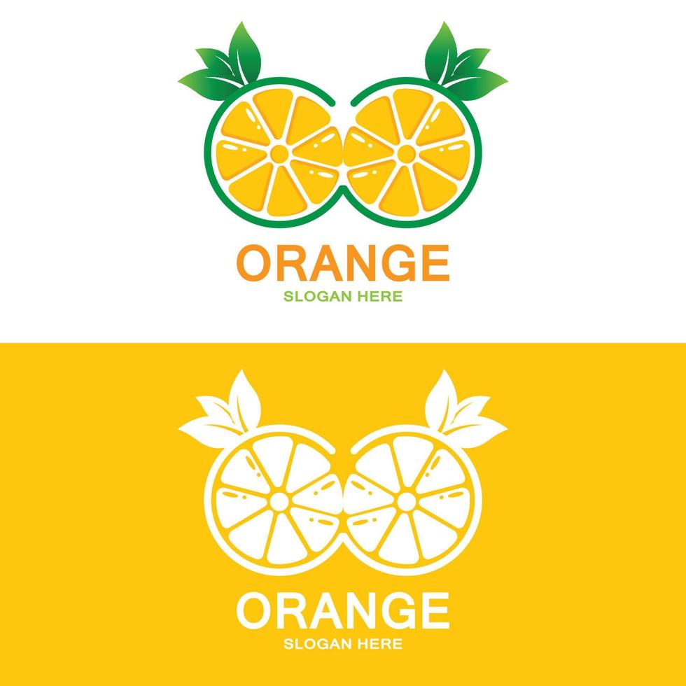Fresh Fruit Orange Vector Logo Design For Fruit Shop, Juice Shop, In Orange Color