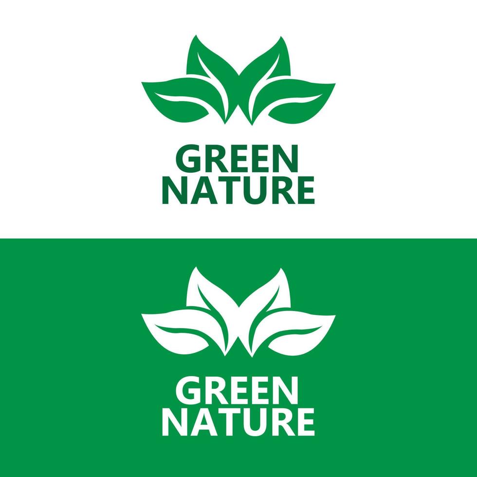 hoja logo vector símbolo de energía ecológica con diseño de color verde natural para la tecnología de reciclaje orgánico.