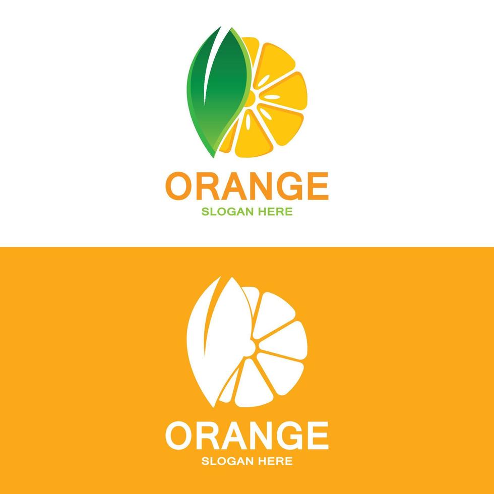 Fresh Fruit Orange Vector Logo Design For Fruit Shop, Juice Shop, In Orange Color