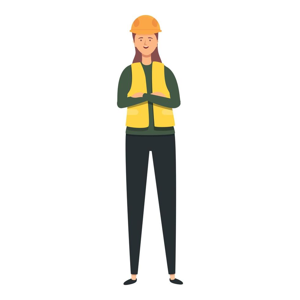 Woman vest icon cartoon vector. Female worker vector