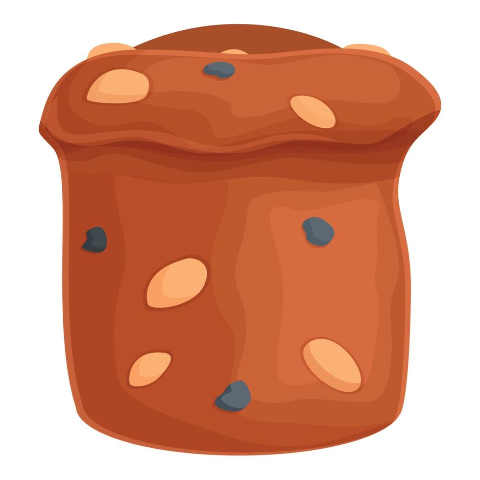 vector de dibujos animados de icono de panettone de galleta. rebanada italiana