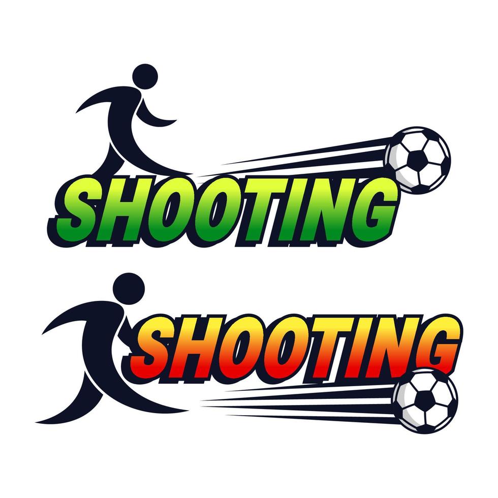 Shooting text with people shoot ball design collection vector