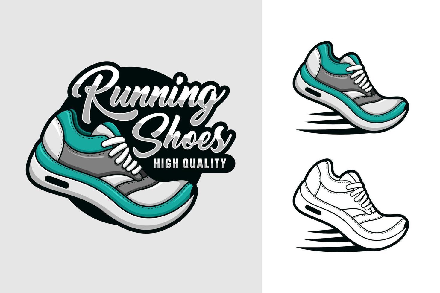 colección de logotipos de diseño de vectores de alta calidad para zapatillas de correr