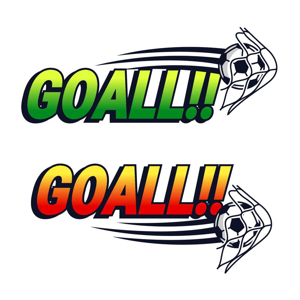 Goal text with ball vector design collection