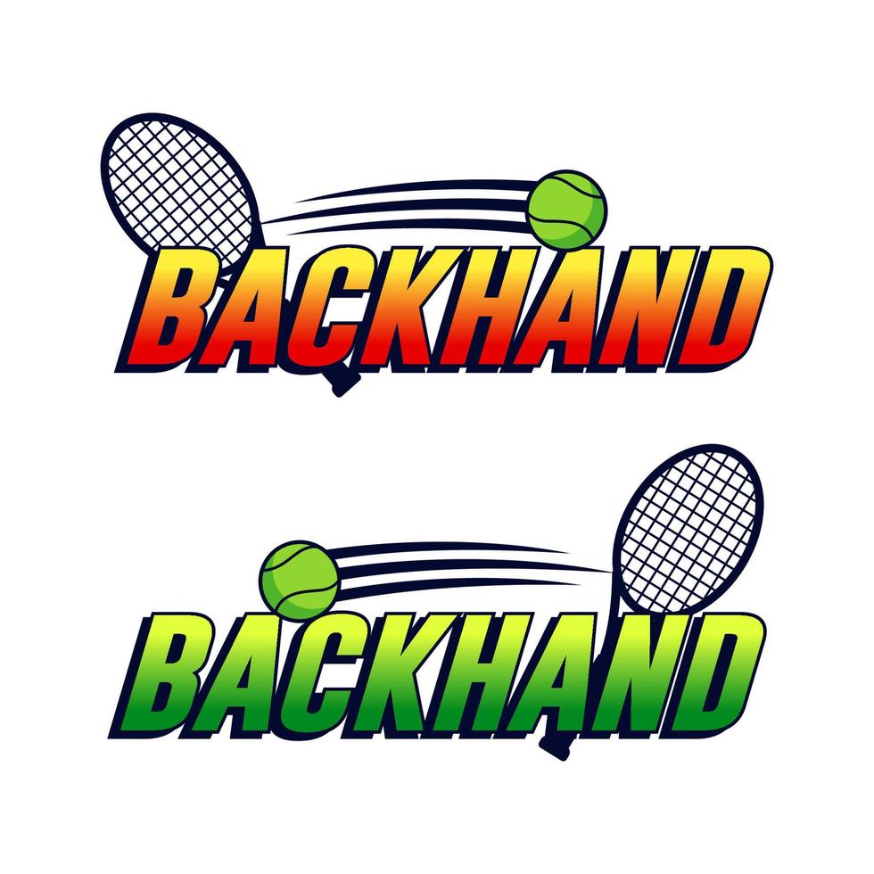 Backhand in tennis sport with racket and ball vector design