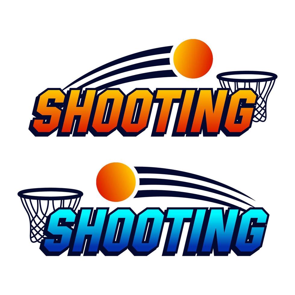 Shooting with ball in basketball game vector design