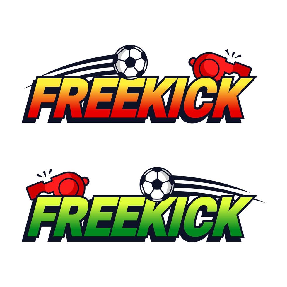 freekick con silbato y pelota en el diseño de vectores de juegos de fútbol