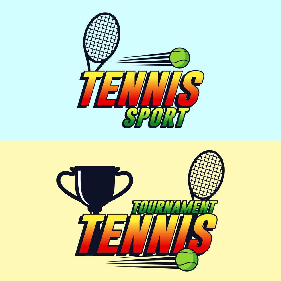 Tennis sport tournament design logo collection vector