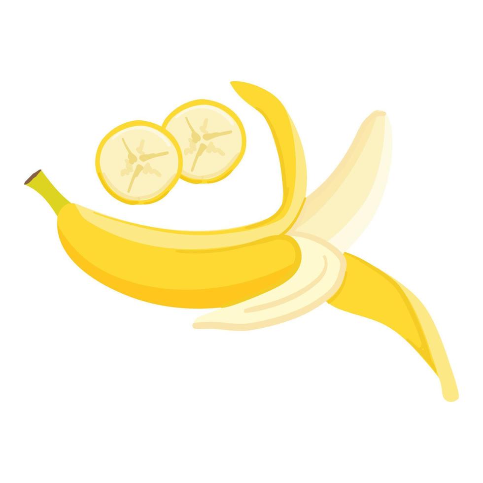 vector de dibujos animados de icono de plátano. cáscara de comida