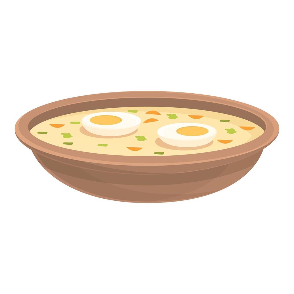 vector de dibujos animados de icono de sopa de huevo. comida polaca