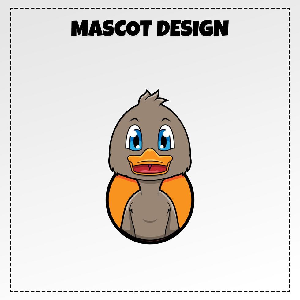 food logo duck mascot illustration vector design