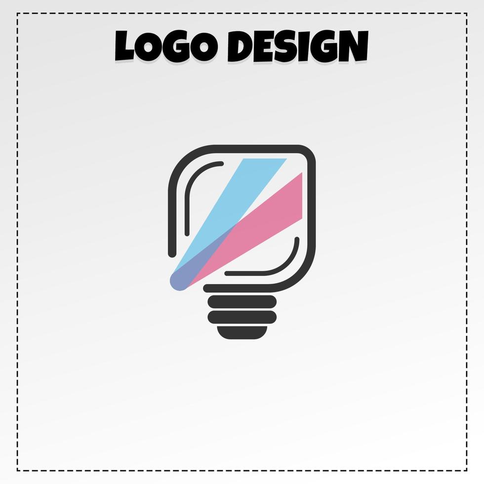 diseño de vector de ilustración de logotipo de lámpara