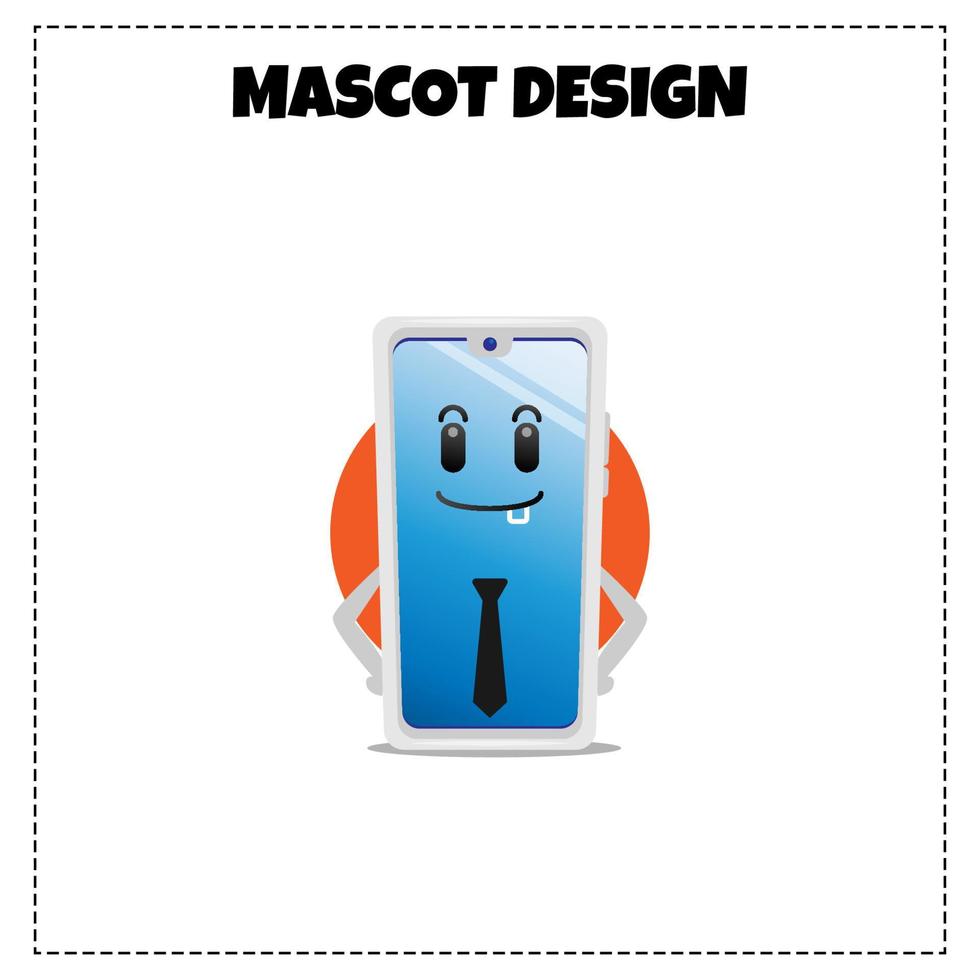 smartphone logo mascot illustration vector design