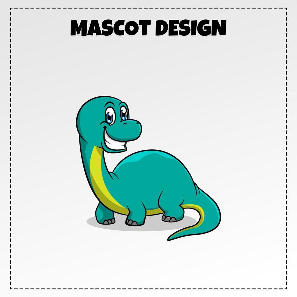 brontosaurus mascot illustration vector design