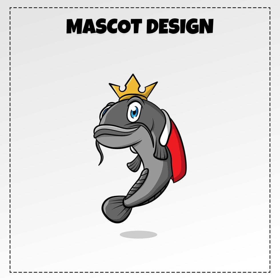 food logo Catfish mascot illustration vector design