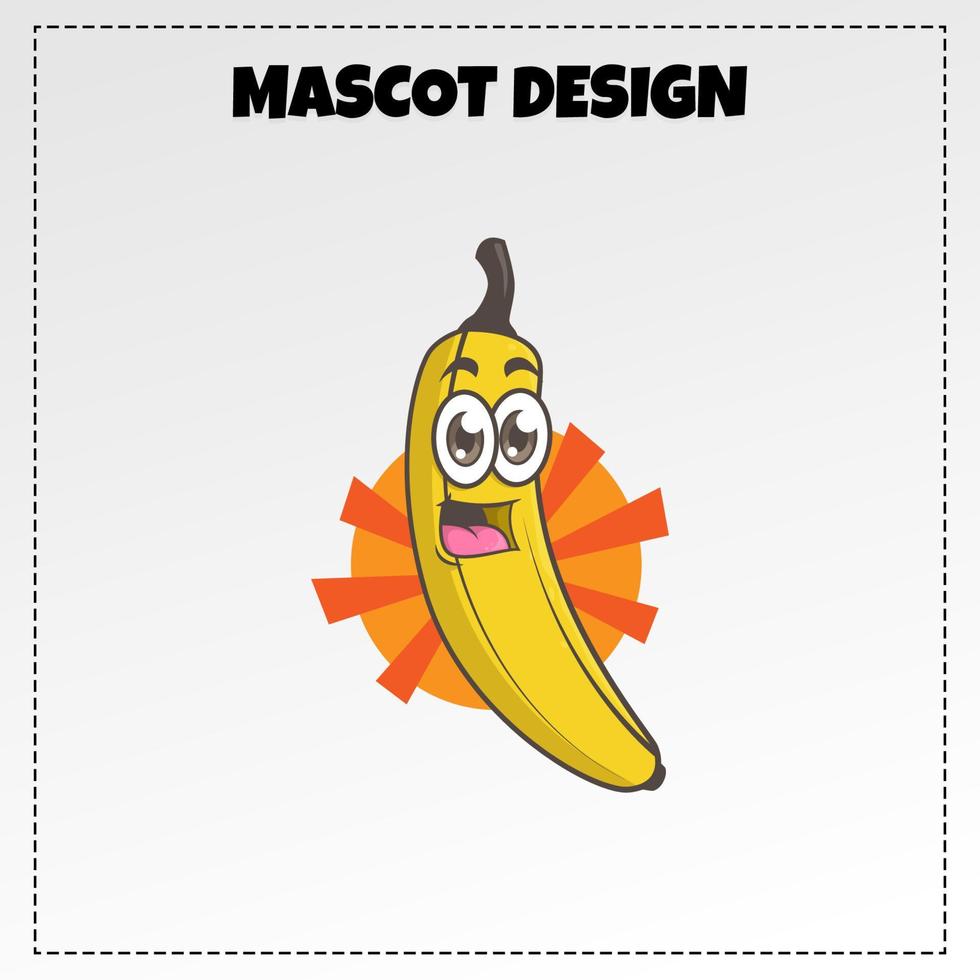 food logo chocolate banana mascot illustration vector design