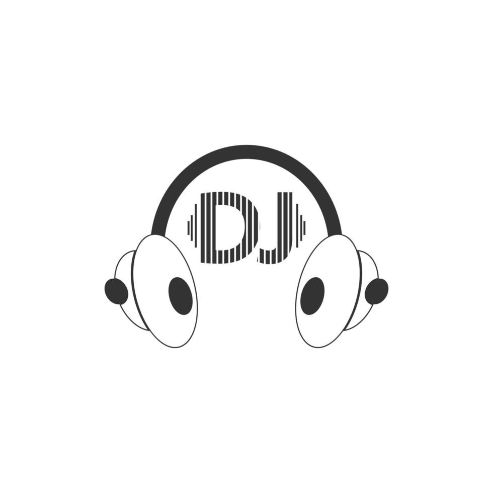 icono de vector de logotipo de música dj