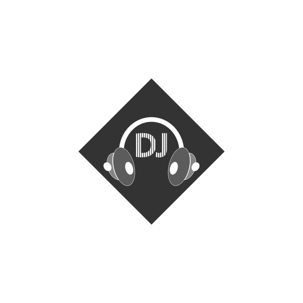 icono de vector de logotipo de música dj