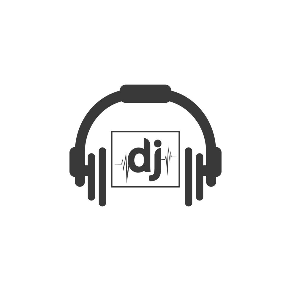 icono de vector de logotipo de música dj