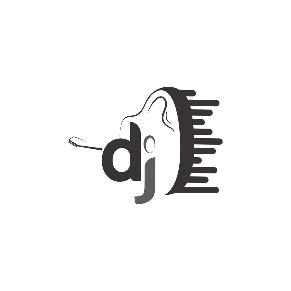 icono de vector de logotipo de música dj