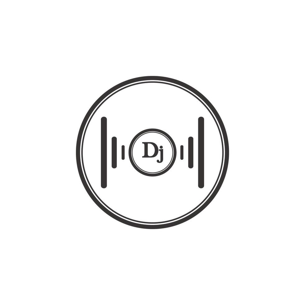 dj music logo vector icon