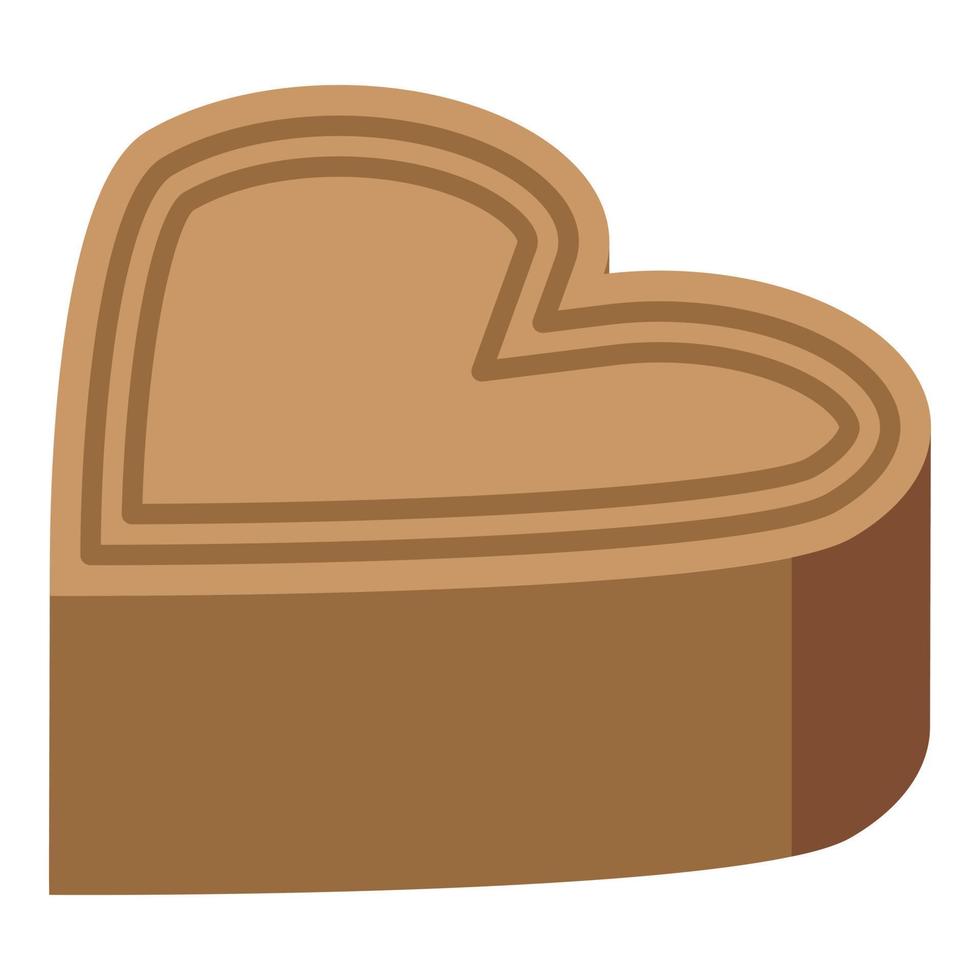 Heart chocolate icon isometric vector. Bakery candy vector