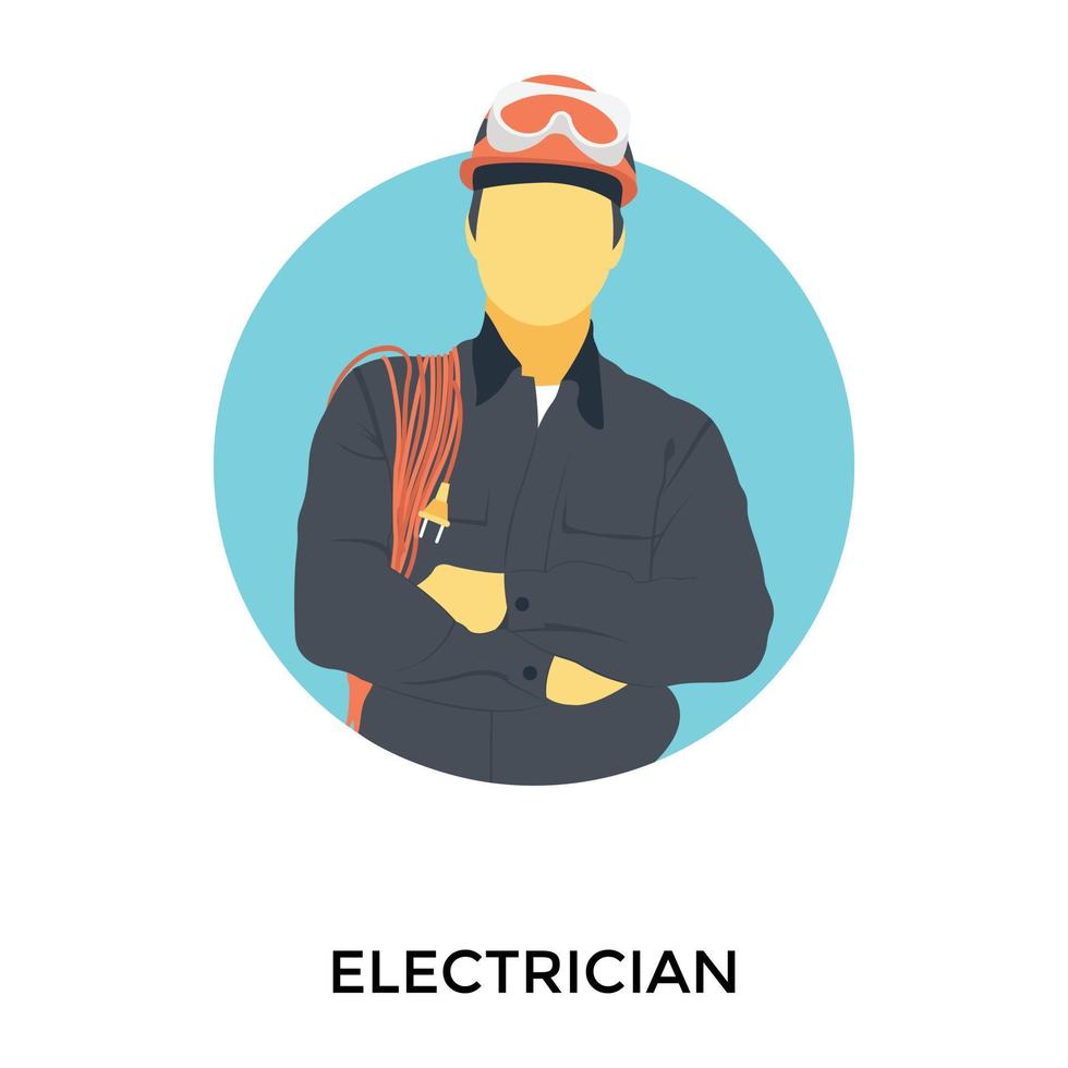 Trendy Electrician Concepts vector