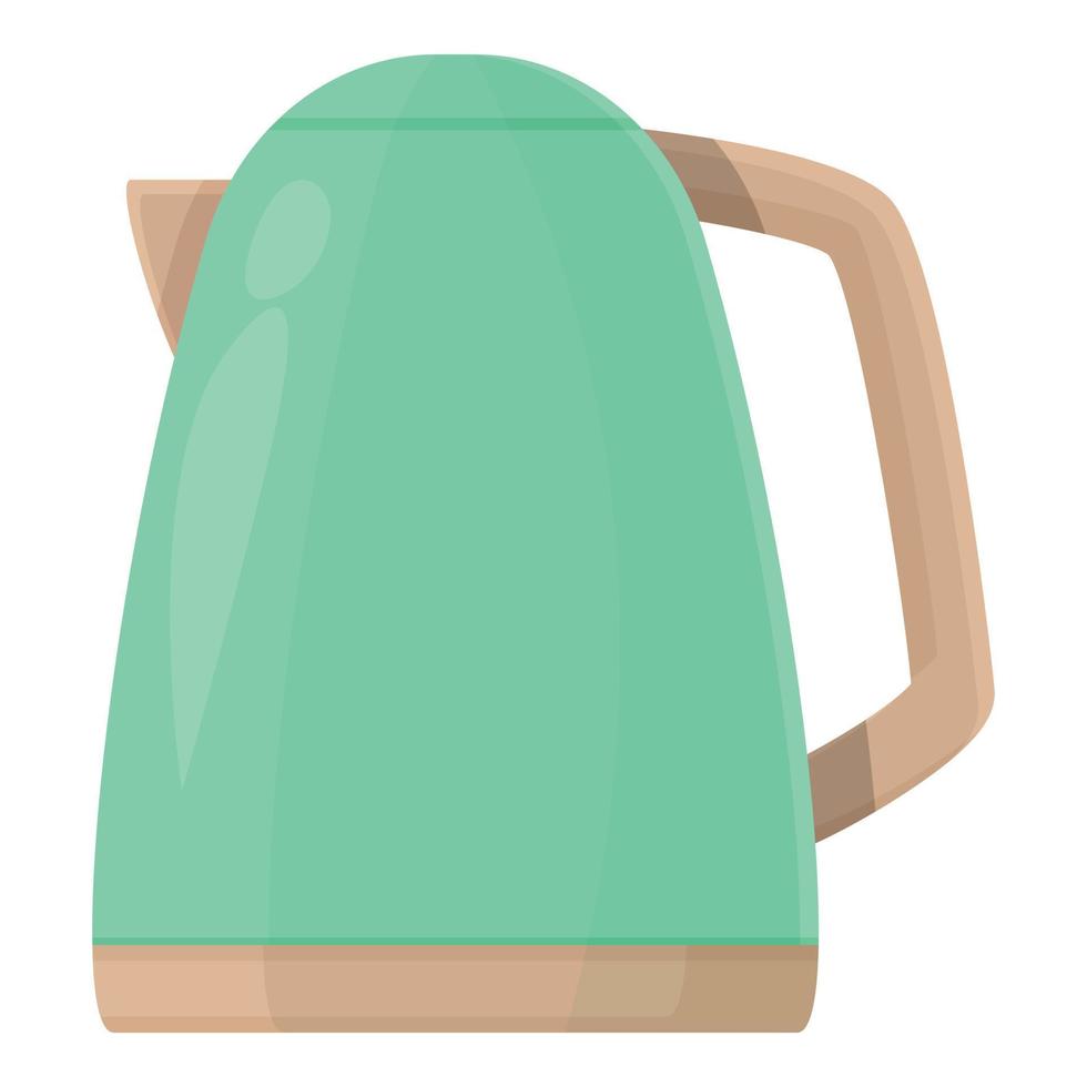 Green kettle icon cartoon vector. Electric kettle vector