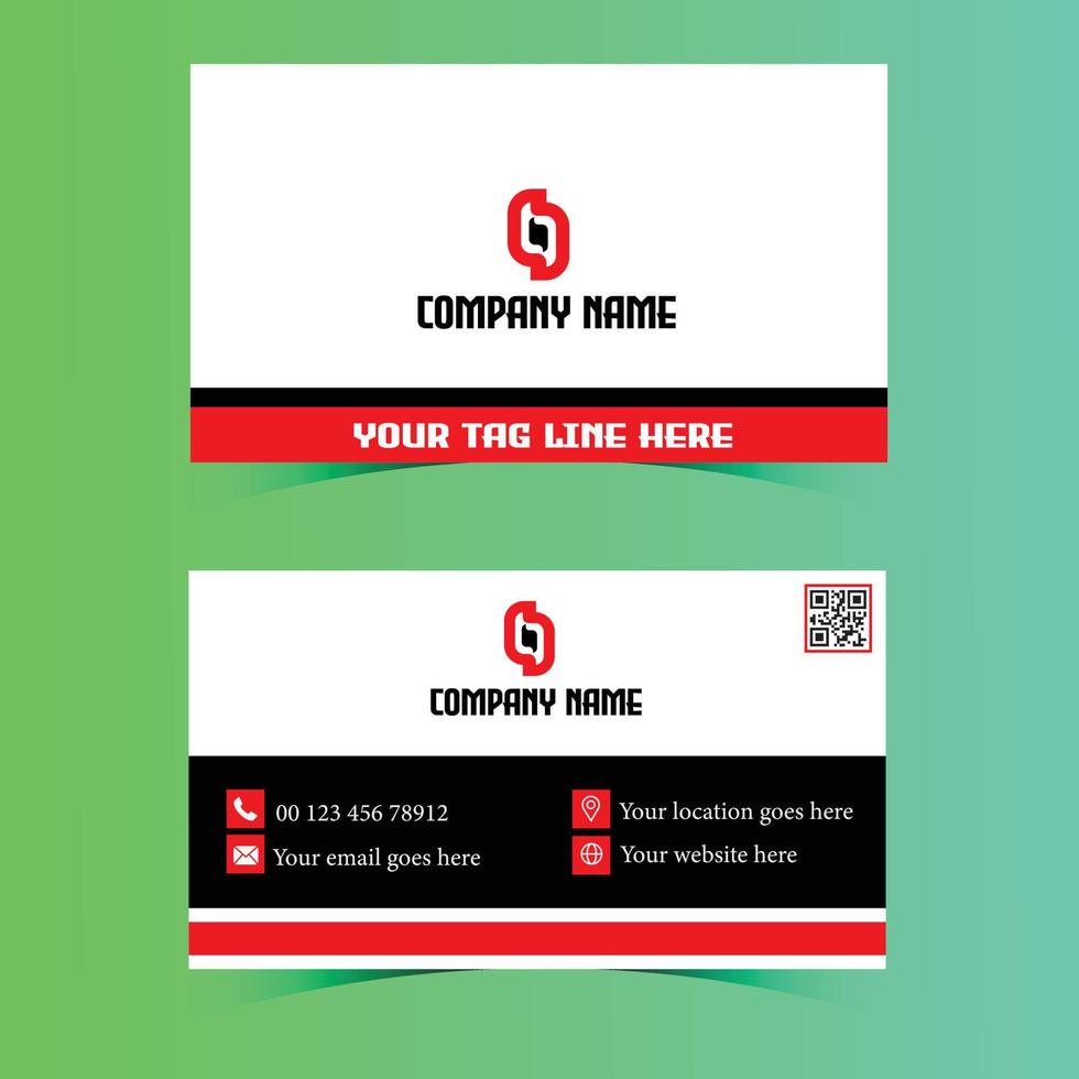 Business Card Design Template. Red and Black Business Card Design Vector. vector