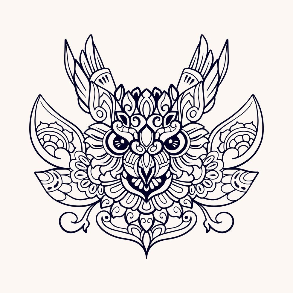Beautiful Owl mandala arts isolated on white background vector