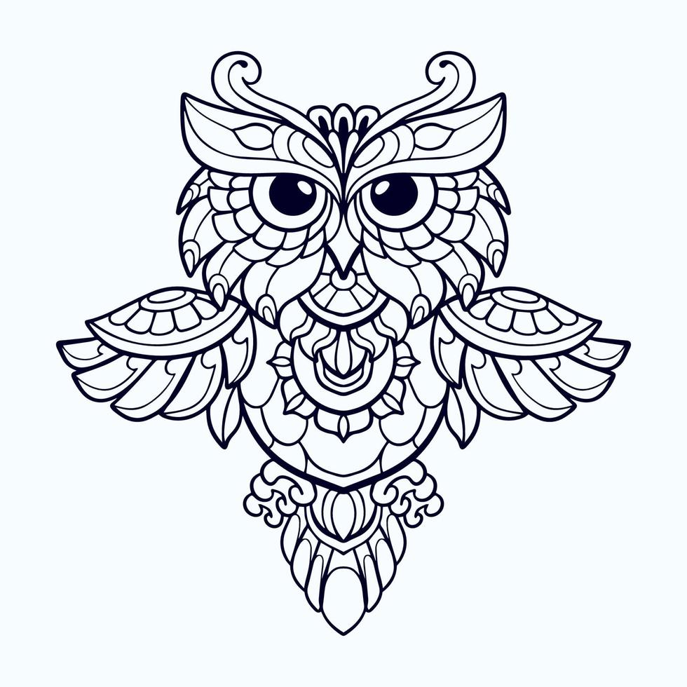 Beautiful Owl mandala arts isolated on white background vector
