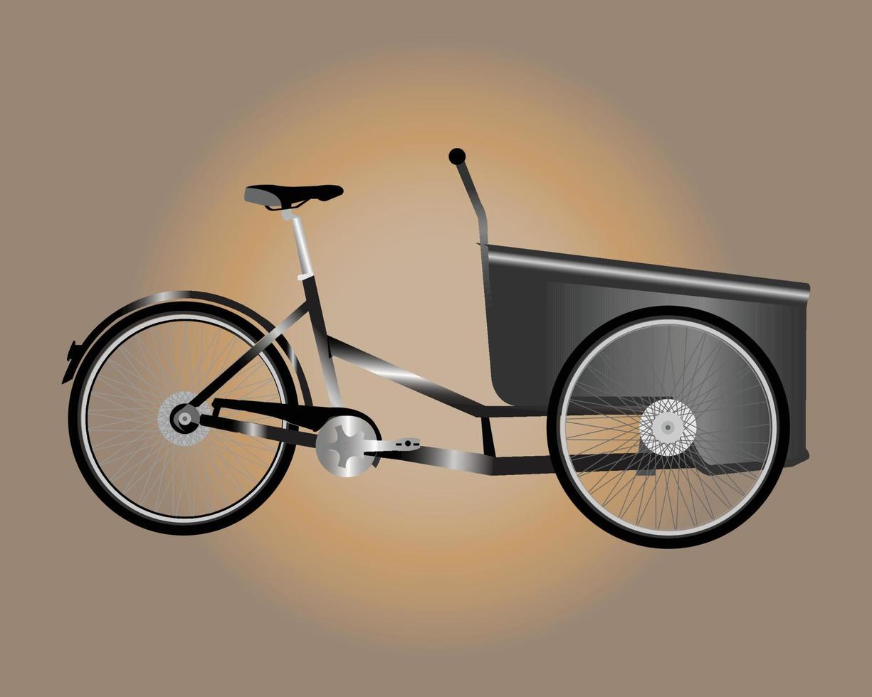 Ilustración de vector de bicicleta rickshaw realista