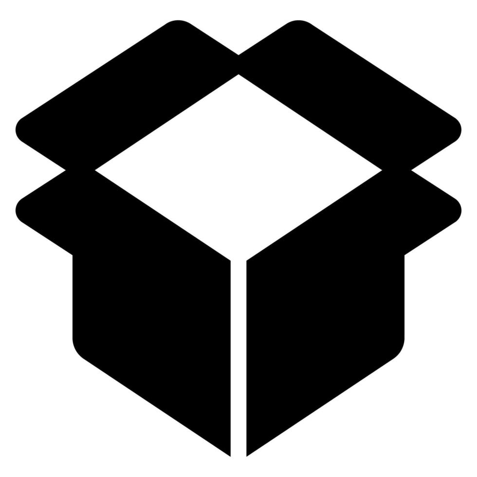 Glyph open box icon on white background vector