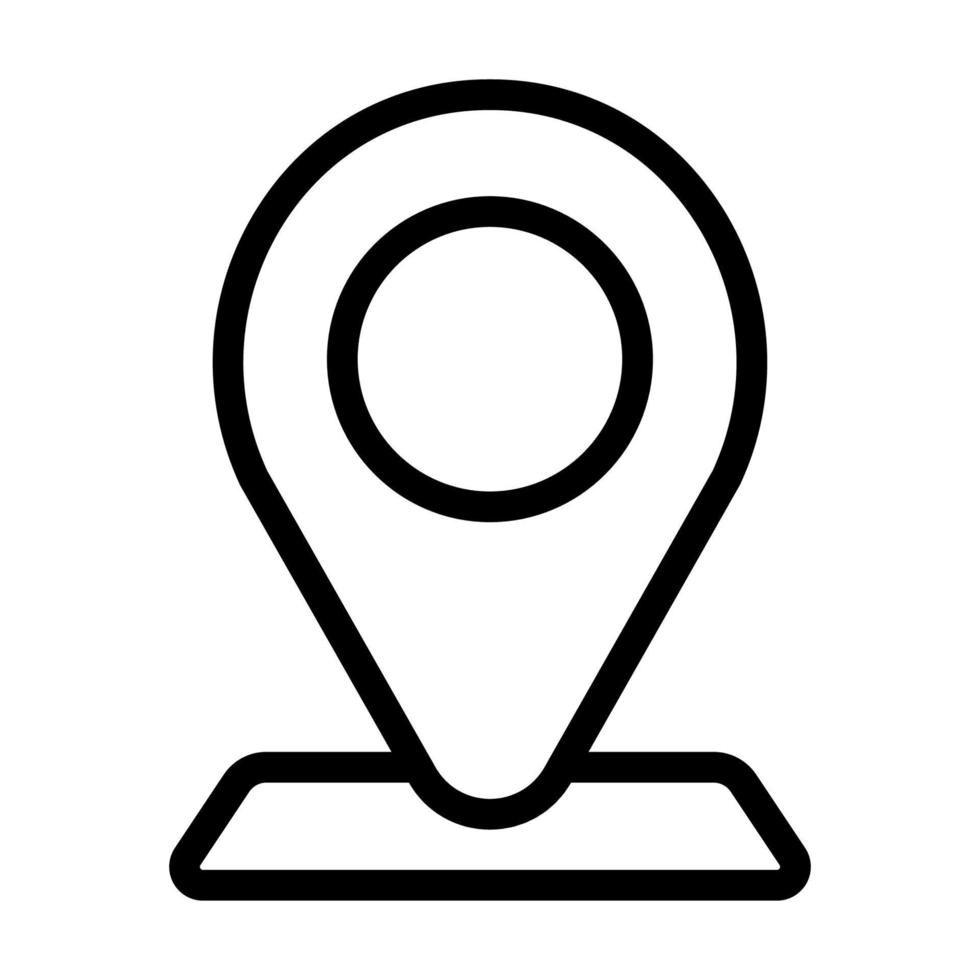 Pin location line icon on white background vector