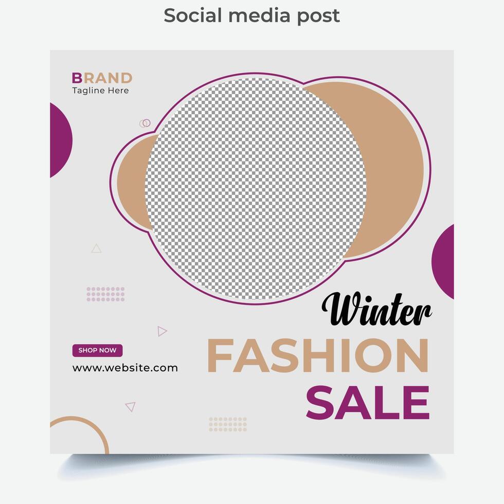 Winter collection sale social media and instagram post vector