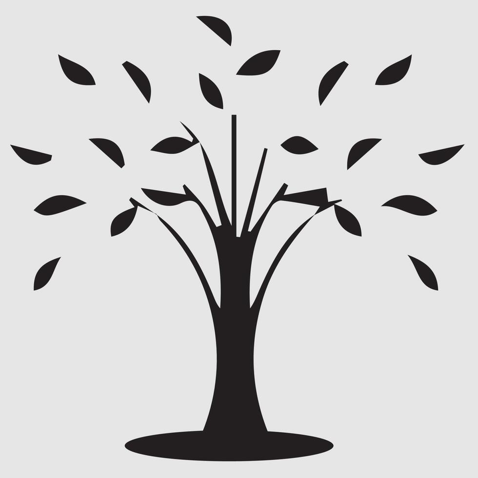 Vector illustration  set of silhouettes of trees