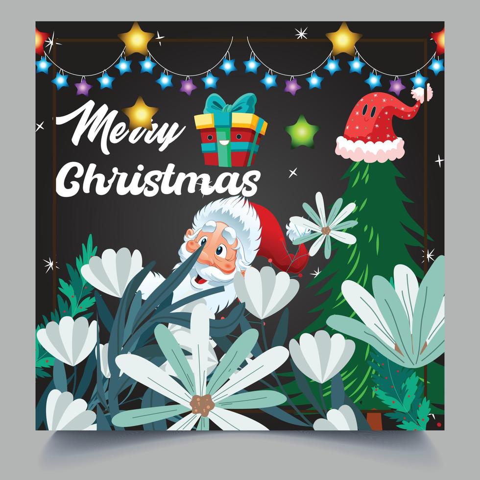 Christmas day party or x-mas day party social media post, vector art