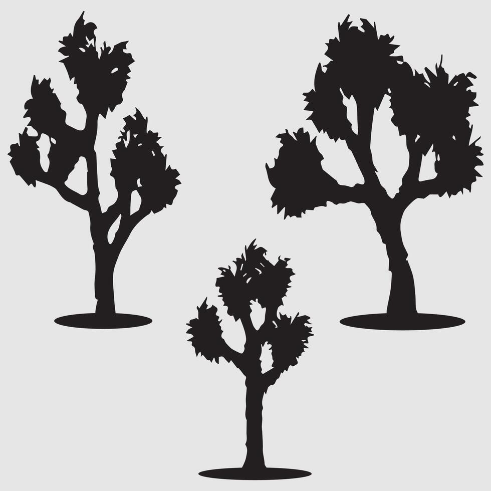 Vector illustration  set of silhouettes of trees