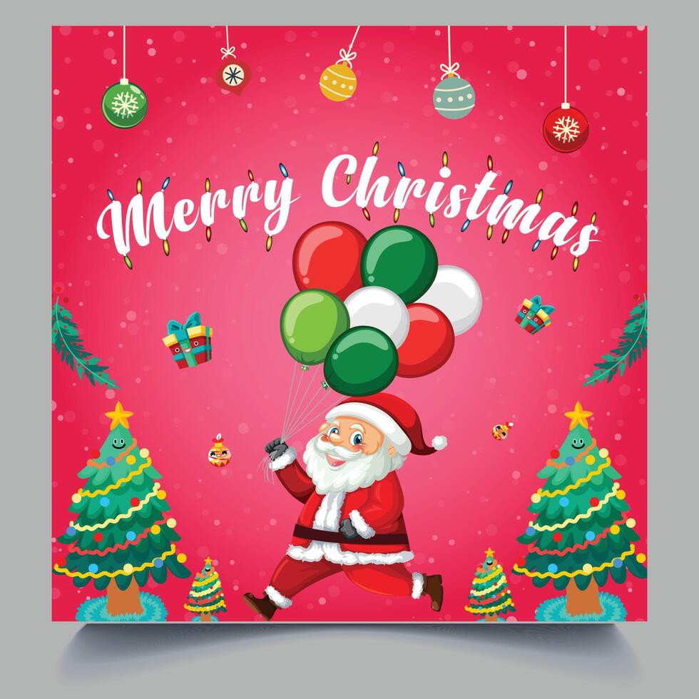 Christmas day party or x-mas day party social media post, vector art