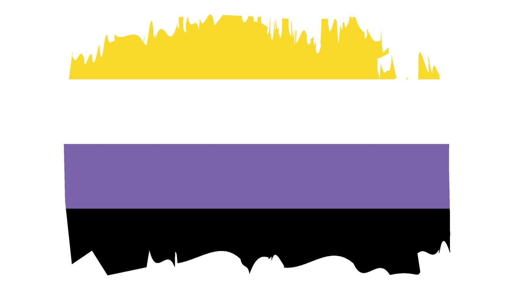 bandera de la comunidad del orgullo no binario, símbolo lgbt. identidad de las minorías sexuales. ilustración vector