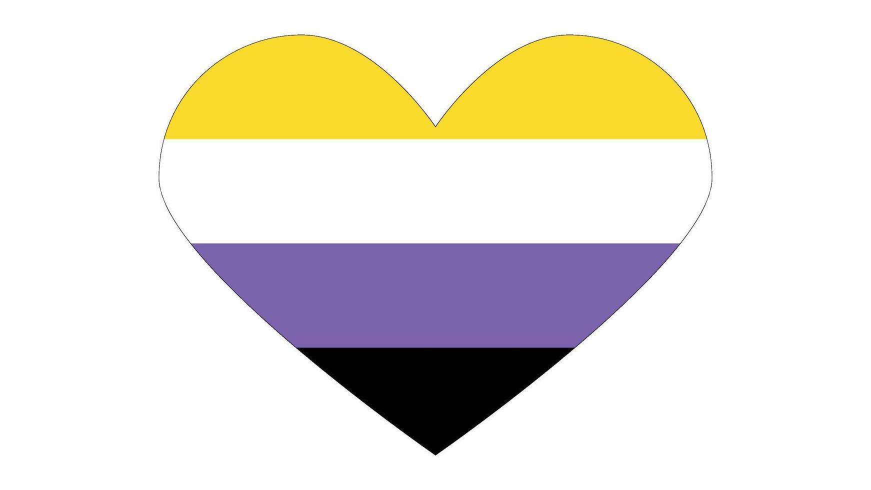 Non-Binary pride community flag, LGBT symbol. Sexual minorities identity. illustration vector