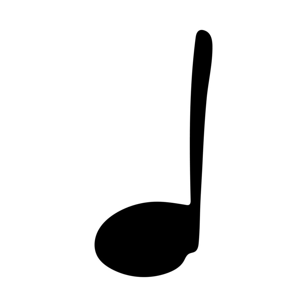 garabato de nota musical. símbolo musical dibujado a mano. elemento único para impresión, web, diseño, decoración, logotipo vector