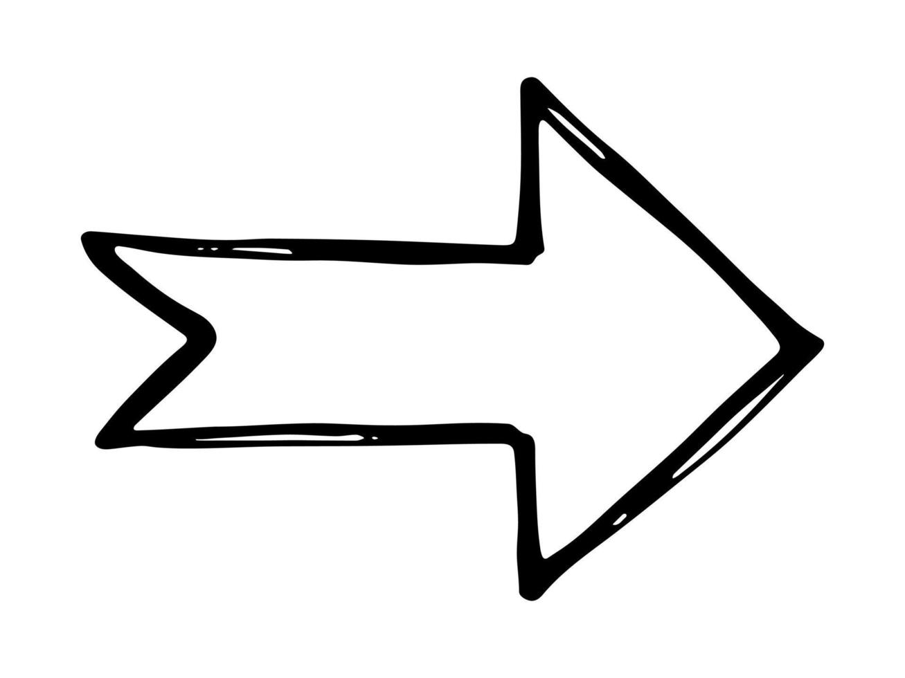 Hand drawn ink arrow illustration in sketch style. Business doodle