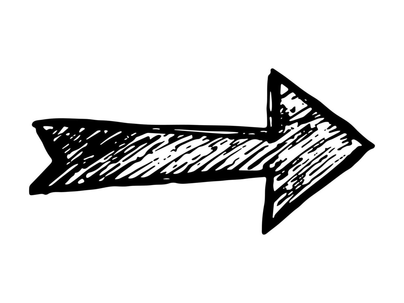 ilustración de flecha de tinta dibujada a mano en estilo boceto. imágenes prediseñadas de garabatos de negocios. elemento único para el diseño vector