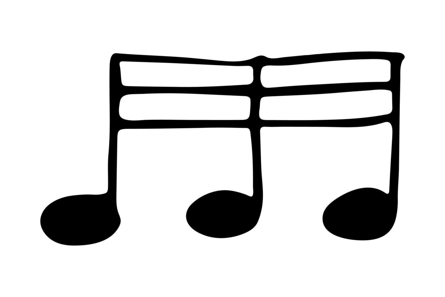 garabato de nota musical. símbolo musical dibujado a mano. elemento único para impresión, web, diseño, decoración, logotipo vector