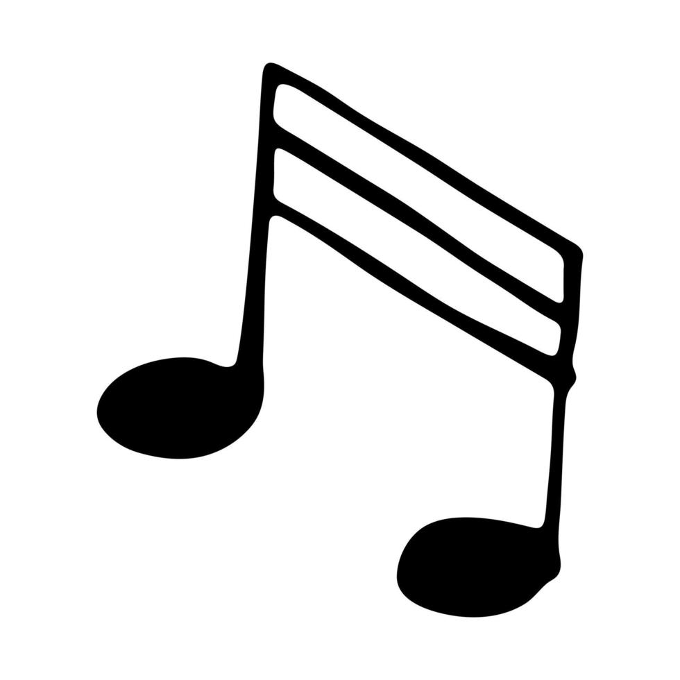 Music note doodle. Hand drawn musical symbol. Single element for print, web, design, decor, logo vector
