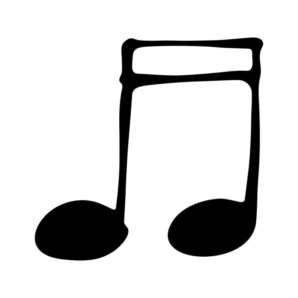 garabato de nota musical. símbolo musical dibujado a mano. elemento único para impresión, web, diseño, decoración, logotipo vector