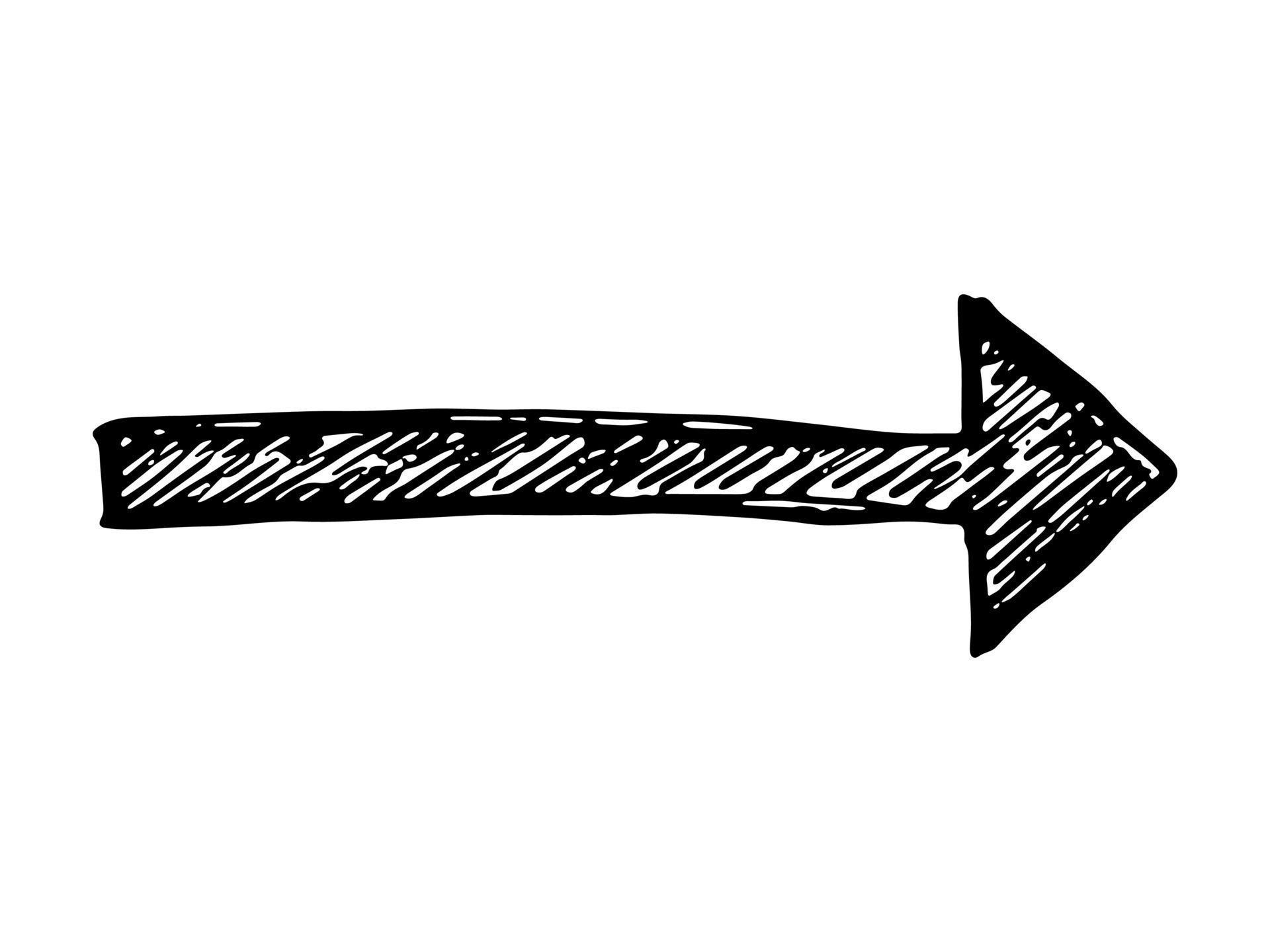 Hand drawn ink arrow illustration in sketch style. Business doodle ...