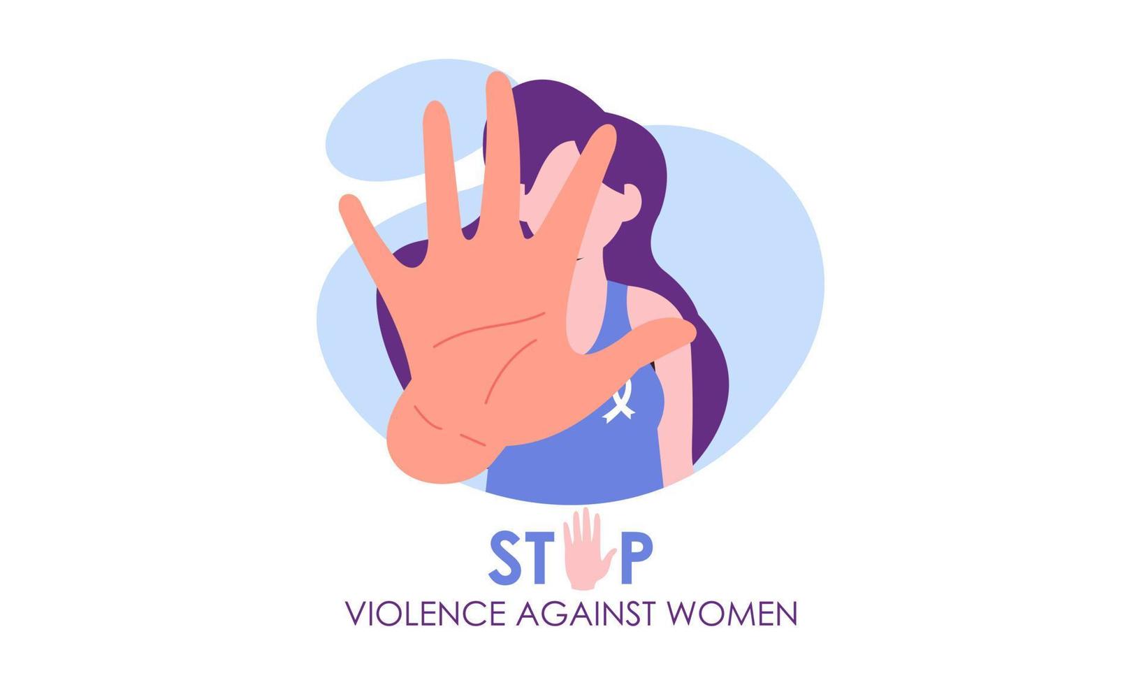 ilustración del día internacional para la eliminación de la violencia contra la mujer vector