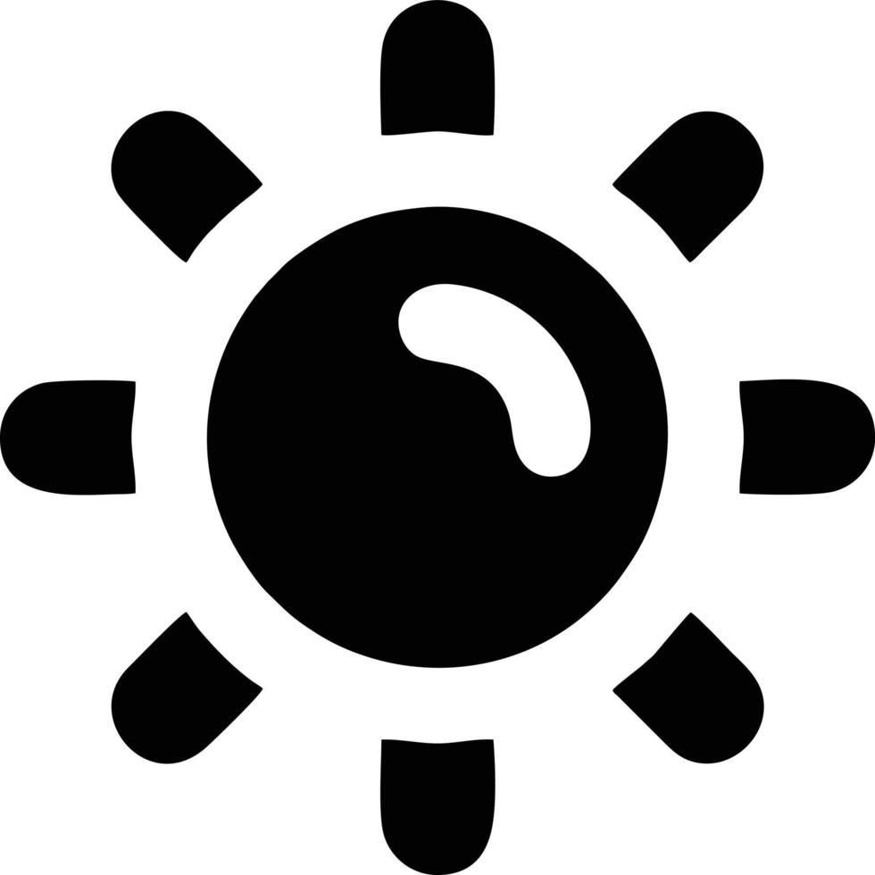 sun icon in white background, illustration of sun icon symbol in black on white background vector